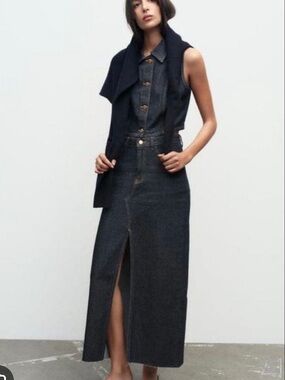 Zara denim skirt and vest